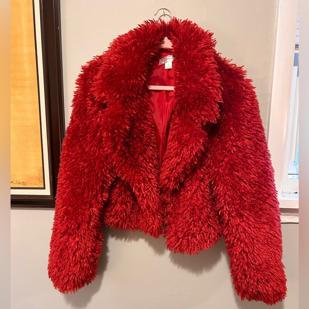 Band of the Free Red Sherpa Fuzzy Jacket size Medium
